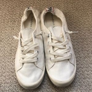 Madden Girl Slip-on lace-up canvas sneakers